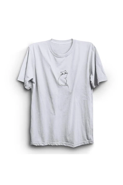 fame-stoned Minimal Kedi Cats Baskılı Tshirt ürün görseli 1