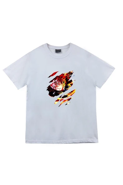 fame-stoned Damon Slayer Anime Baskılı Tshirt ürün görseli 1