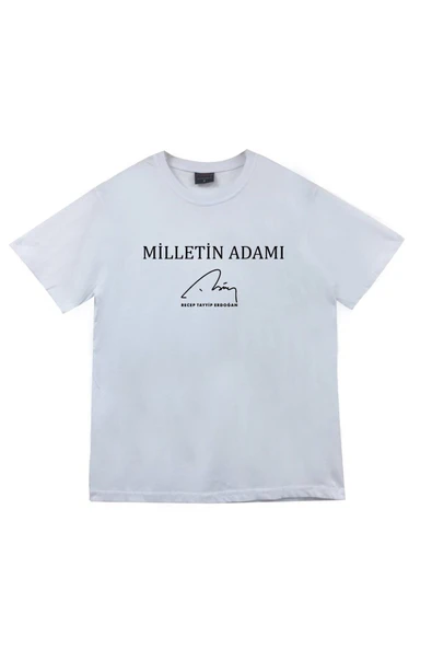 fame-stoned Recep Tayyip Erdoğan Baskılı Unisex %100 Pamuk Beyaz T-shirt ürün görseli 1