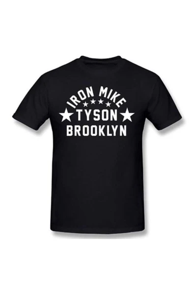 fame-stoned Mike Tyson Baskılı Unisex %100 Pamuk Siyah T-shirt ürün görseli 1
