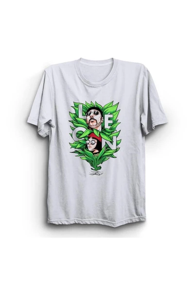 fame-stoned Leon Baskılı Unisex %100 Pamuk Beyaz T-shirt ürün görseli 1