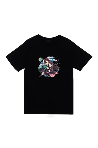 fame-stoned Damon Slayer Anime Baskılı Tshirt ürün görseli 1