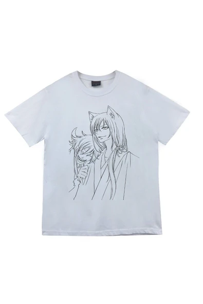 fame-stoned Unisex Beyaz Kamisama Baskılı T-shirt ürün görseli 1