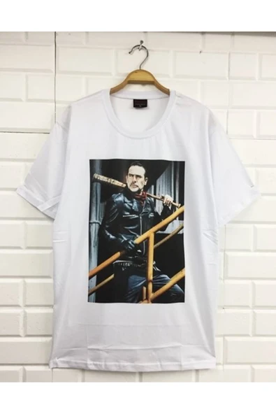 fame-stoned Unisex Beyaz The Walking Dead Baskılı Tişört ürün görseli 1