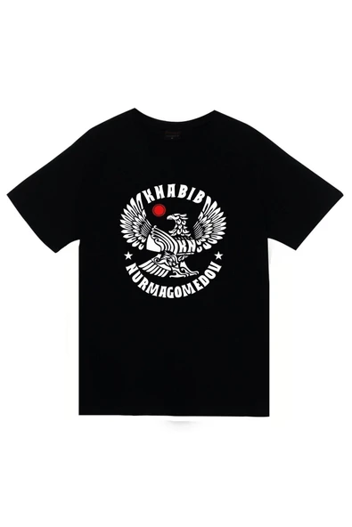 fame-stoned Khabib Nurmagomedov Baskılı Unisex %100 Pamuk Siyah T-shirt ürün görseli 1