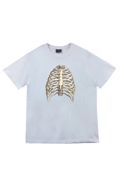 fame-stoned Unisex Beyaz  Kurukafa Baskılı T-shirt ürün görseli 1