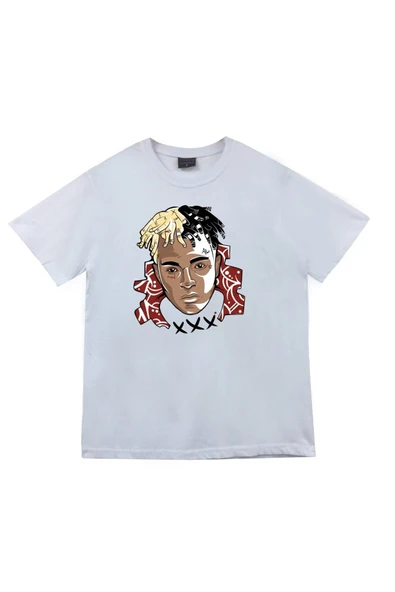 fame-stoned Xxxtentacion Baskılı Unisex %100 Pamuk Beyaz T-shirt ürün görseli 1