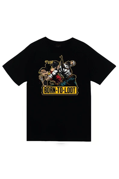 fame-stoned Unisex Siyah Pubg Baskılı T-shirt ürün görseli 1