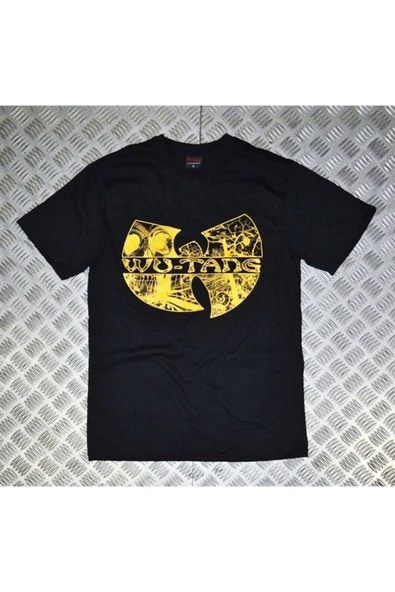 fame-stoned Wutang Baskılı Unisex %100 Pamuk Siyah T-shirt ürün görseli 1