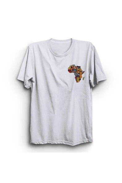 fame-stoned Unisex Beyaz Afrika Baskılı Tshirt ürün görseli 1