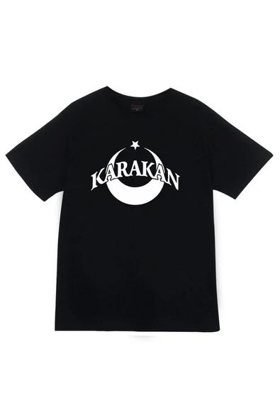 fame-stoned Karakan Baskılı Unisex %100 Pamuk Siyah T-shirt ürün görseli 1