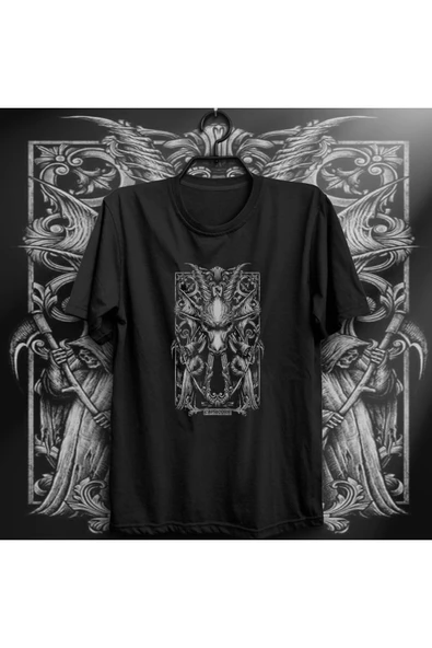 fame-stoned Unisex Siyah Oğlak Burcu Baskılı T-shirt ürün görseli 1