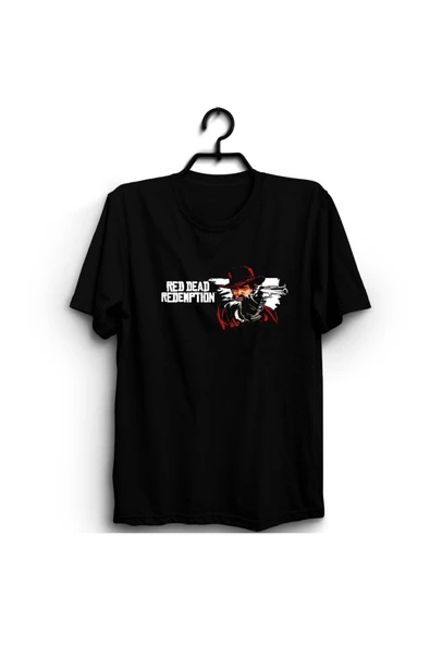 fame-stoned Siyah Red Dead Redemption Baskılı T-shirt ürün görseli 1