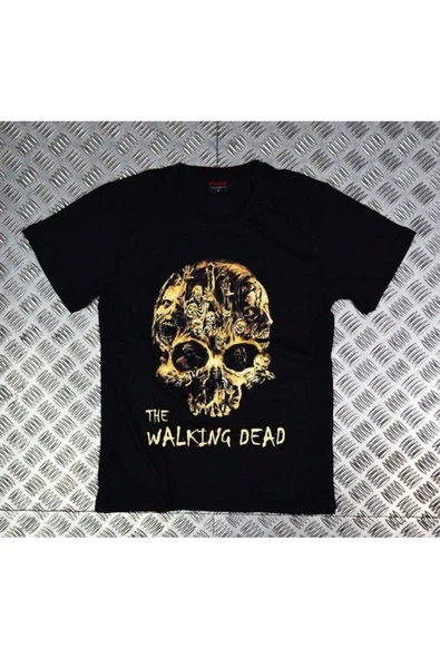 fame-stoned Unisex Siyah The Walkıng Dead Baskılı T-shirt ürün görseli 1