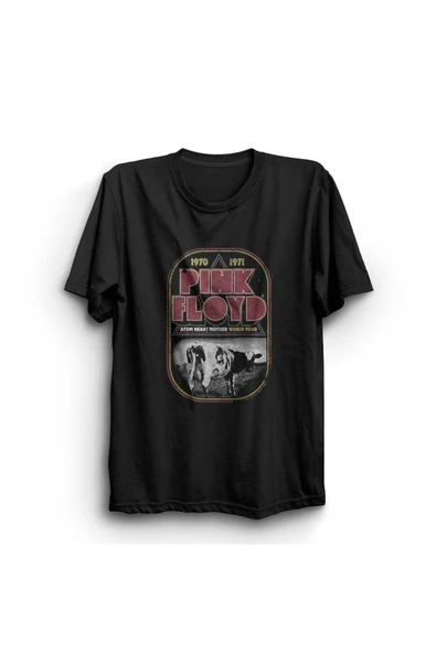 fame-stoned Pink Floyd Baskılı Unisex %100 Pamuk Siyah T-shirt ürün görseli 1