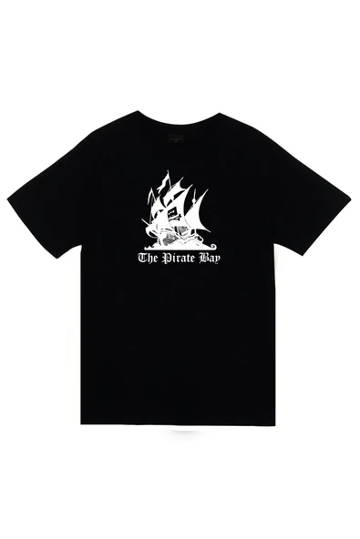 fame-stoned Unisex Siyah The Pirate Bay Gemi Tişört ürün görseli 1