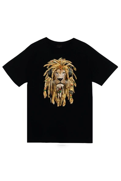 fame-stoned Unisex Siyah Baskılı T-shirt ürün görseli 1