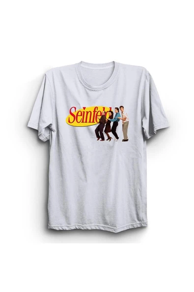 fame-stoned Seinfeld Baskılı Unisex %100 Pamuk Beyaz T-shirt ürün görseli 1