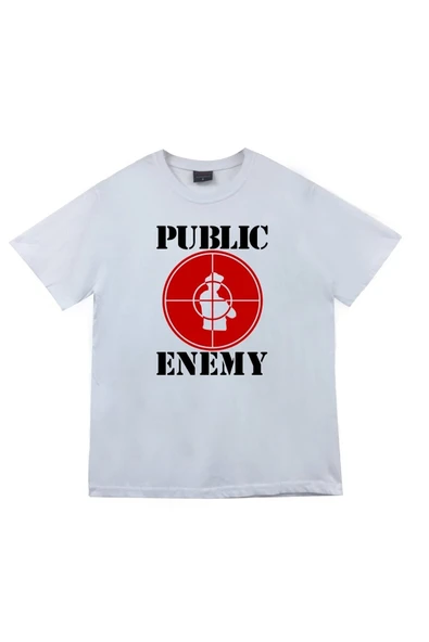 fame-stoned Unisex Beyaz Public Enemy Tişört ürün görseli 1
