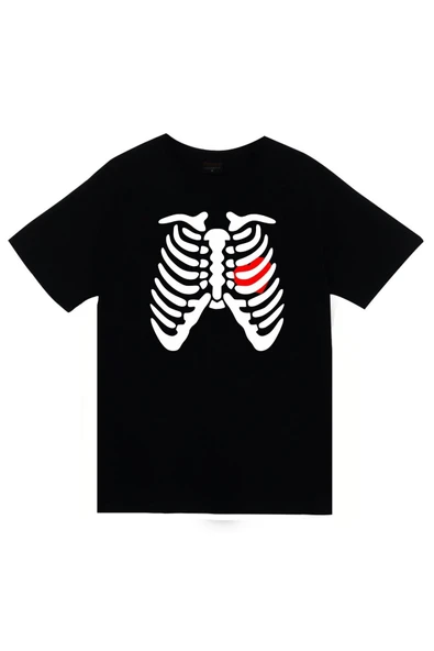 fame-stoned Unisex Siyah Kurukafa Baskılı T-shirt ürün görseli 1