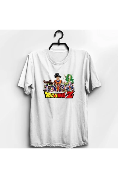 fame-stoned Unisex Beyaz Dragonball Z Anime T-shirt ürün görseli 1