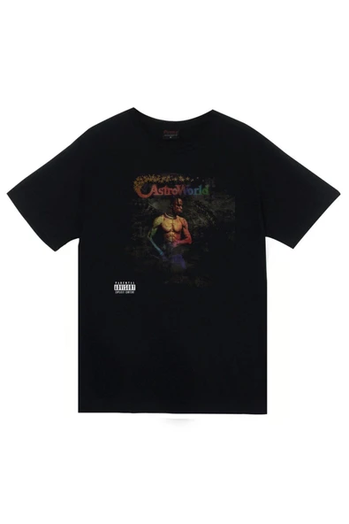 fame-stoned Unisex Siyah Astraworld Travis Scott Baskılı T-shirt ürün görseli 1