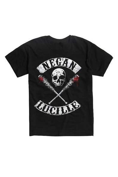 fame-stoned Unisex Siyah The Walkıng Dead Baskılı T-shirt ürün görseli 1