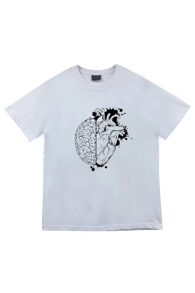 fame-stoned Beyaz Heart Baskılı T-shirt ürün görseli 1