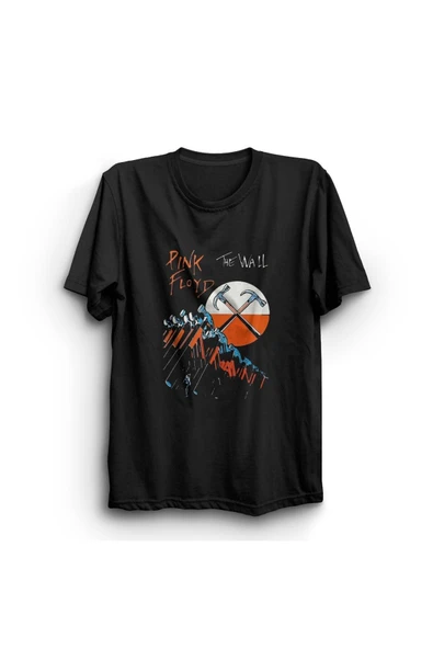 fame-stoned Pink Floyd Baskılı Unisex %100 Pamuk Siyah T-shirt ürün görseli 1