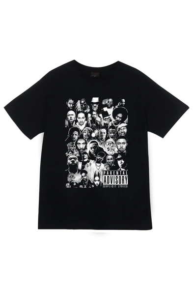 fame-stoned Hip Hop Songs Parental Advisory Baskılı T-shirt ürün görseli 1