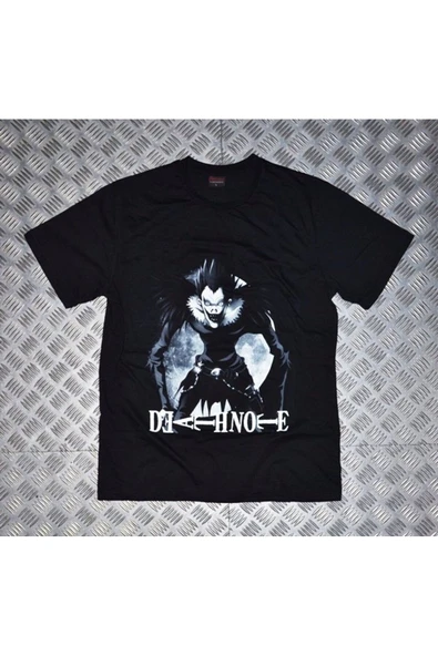 fame-stoned Death Note Anime Baskılı Unisex %100 Pamuk Siyah T-shirt ürün görseli 1