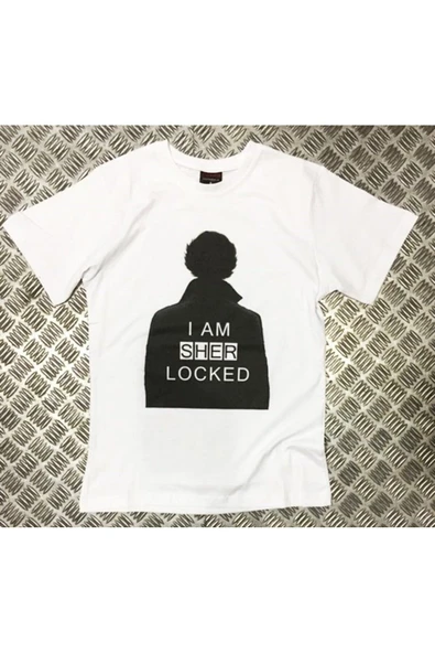 fame-stoned Unisex Beyaz Sherlock Holmes Baskılı T-shirt ürün görseli 1