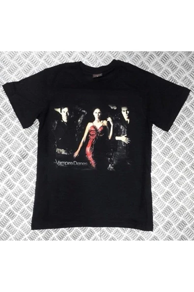 fame-stoned The Vampire Diaries Baskılı Unisex Siyah %100 Pamuk T-shirt ürün görseli 1