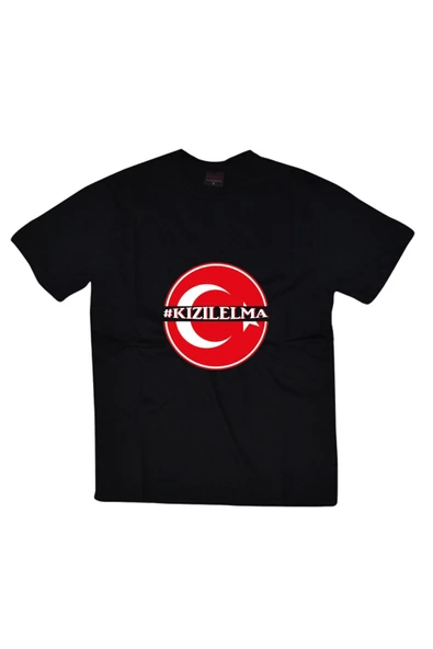 fame-stoned Unisex Siyah Kızıl Elma Baskılı T-shirt ürün görseli 1