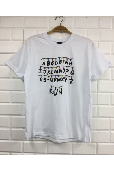 fame-stoned Unisex Beyaz Stranger Thıngs Baskılı T-shirt ürün görseli 1