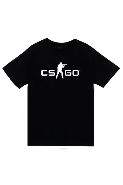 fame-stoned Unisex Siyah Cs Go Counter Strike Baskılı T-shirt ürün görseli 1