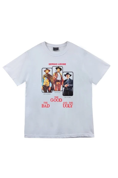 fame-stoned Unisex Beyaz İyi Kötü Çirkin Baskılı T-shirt ürün görseli 1