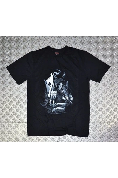 fame-stoned Kuru Kafa Baskılı Unisex %100 Pamuk Siyah T-shirt ürün görseli 1