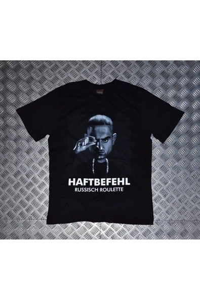 fame-stoned Unisex Siyah Haftebefehl Baskılı T-shirt ürün görseli 1