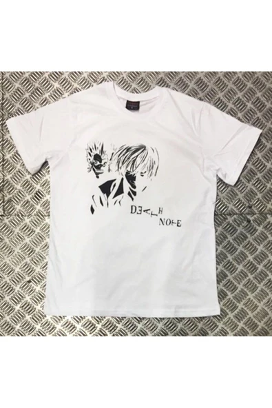 fame-stoned Death Note Anime Baskılı Unisex %100 Pamuk Beyaz T-shirt ürün görseli 1