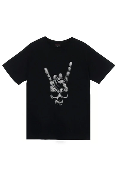 fame-stoned Kuru Kafa Baskılı Unisex %100 Pamuk Siyah T-shirt ürün görseli 1