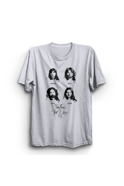 fame-stoned Pink Floyd Baskılı Unisex %100 Pamuk Beyaz T-shirt ürün görseli 1