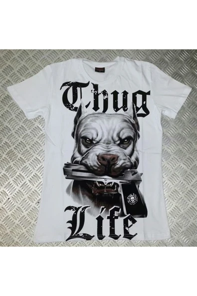fame-stoned Thug Lıfe Baskılı T-shirt ürün görseli 1