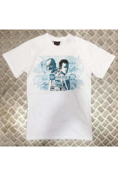 fame-stoned Breaking Bad Baskılı Unisex %100 Pamuk Beyaz T-shirt ürün görseli 1