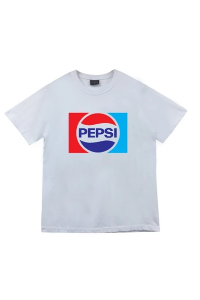 fame-stoned Pepsi Baskılı Unisex Beyaz %100 Pamuk T-shirt ürün görseli 1