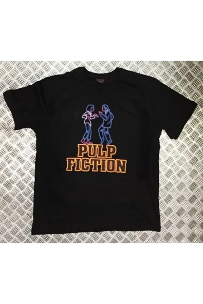 fame-stoned Unisex Siyah Pulp Fıctıon Baskılı T-shirt ürün görseli 1