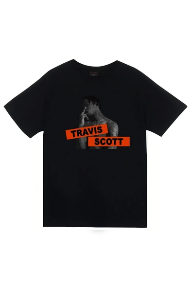 fame-stoned Unisex Siyah Astraworld Travis Scott Baskılı T-shirt ürün görseli 1