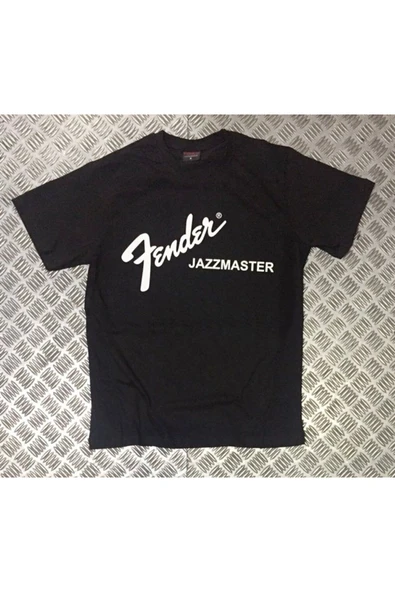 fame-stoned Fender Baskılı Unisex %100 Pamuk Siyah T-shirt ürün görseli 1