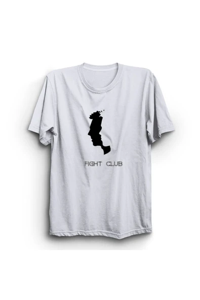 fame-stoned Fight Club, Film Baskılı Unisex %100 Pamuk Beyaz T-shirt ürün görseli 1