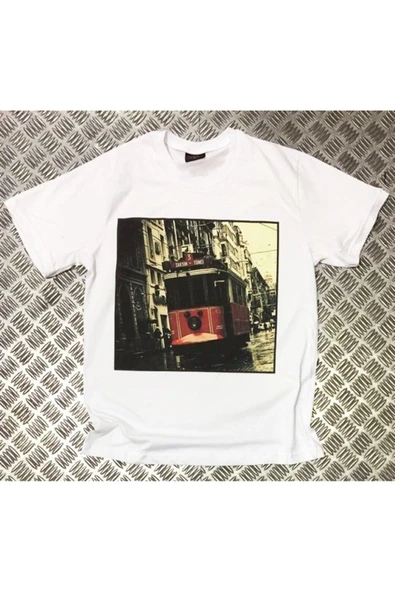 fame-stoned İstanbul Baskılı Unisex %100 Pamuk Beyaz T-shirt ürün görseli 1